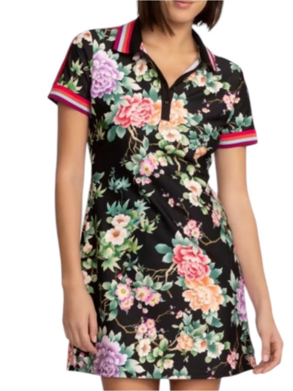 Johnny Was  Bee Active NWT women’s xandra v- neck pullover floral dress large
